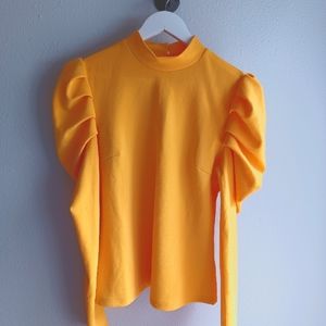 Shein long, puff sleeve blouse Medium Yellow